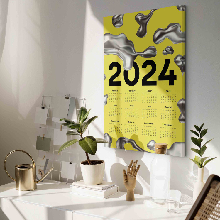 Wandbild Calendar 2024 - Background With Silver Three-Dimensional Shapes 151883 additionalImage 5