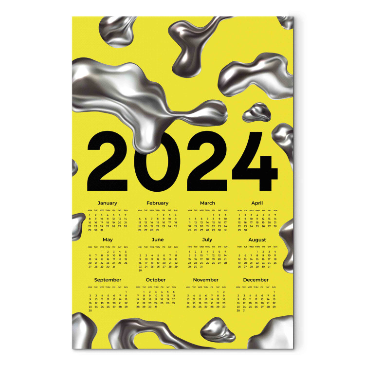 Wandbild Calendar 2024 - Background With Silver Three-Dimensional Shapes 151883