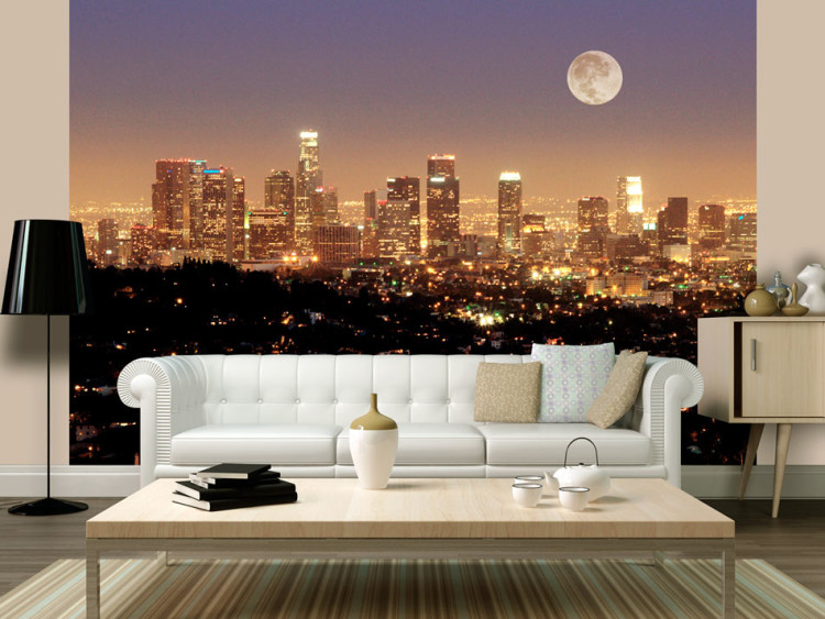 Fototapete Stadt der Engel - Stadtpanorama von Los Angeles im Mondschein 61483