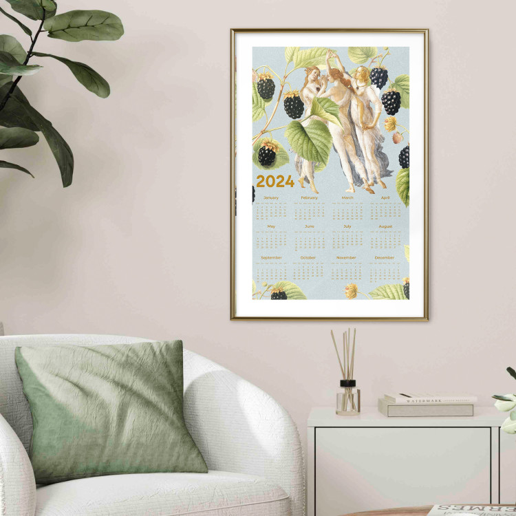 Poster Calendar 2024 - Collage of Three Graces Painting With Botanical Theme 151893 additionalImage 15