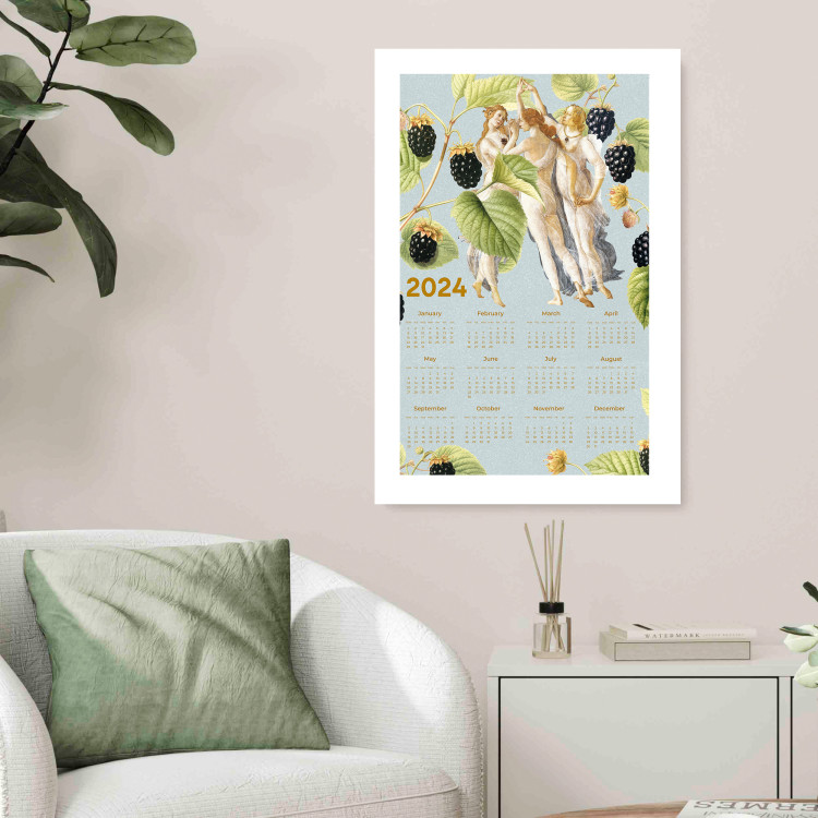 Poster Calendar 2024 - Collage of Three Graces Painting With Botanical Theme 151893 additionalImage 7
