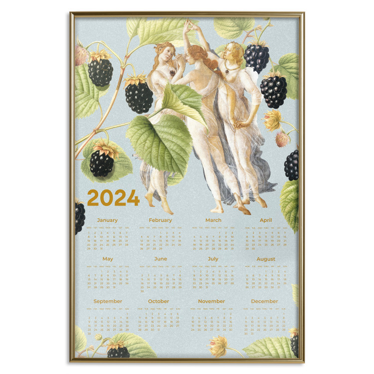Poster Calendar 2024 - Collage of Three Graces Painting With Botanical Theme 151893 additionalImage 24