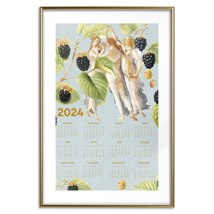 Poster Calendar 2024 - Collage of Three Graces Painting With Botanical Theme 151893 additionalImage 22