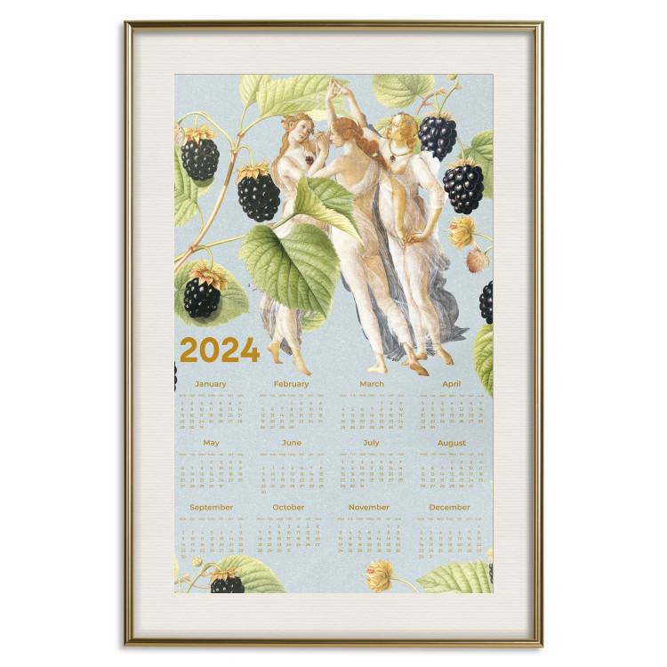 Poster Calendar 2024 - Collage of Three Graces Painting With Botanical Theme 151893 additionalImage 26