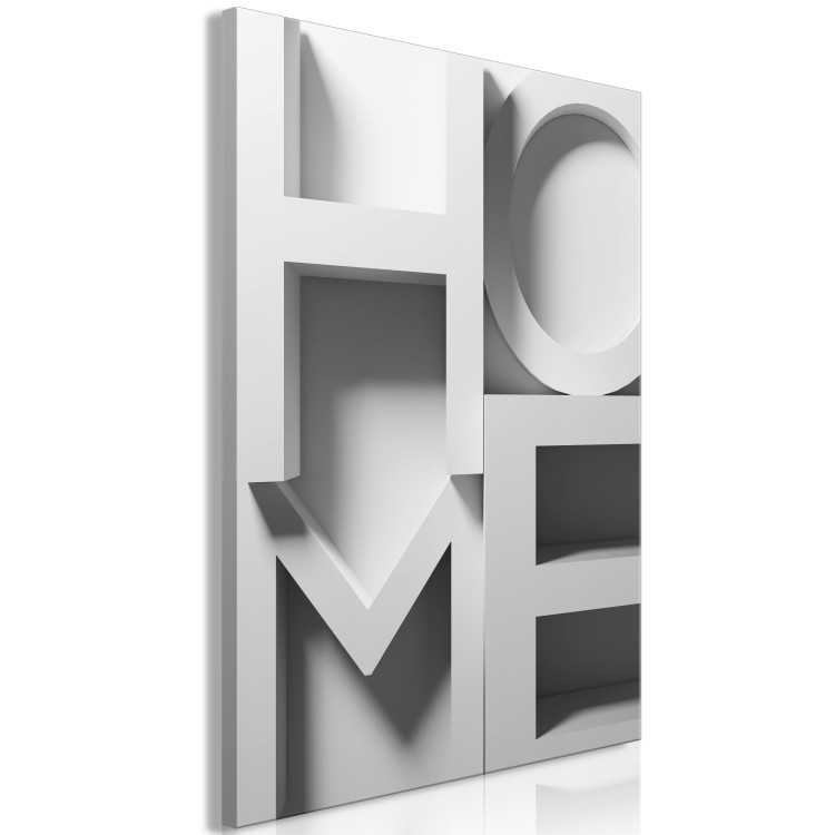 Wandbild 3D-Haus - dreidimensionaler Schriftzug Home in Weiß, Grau und Schwarz 135414 additionalImage 2