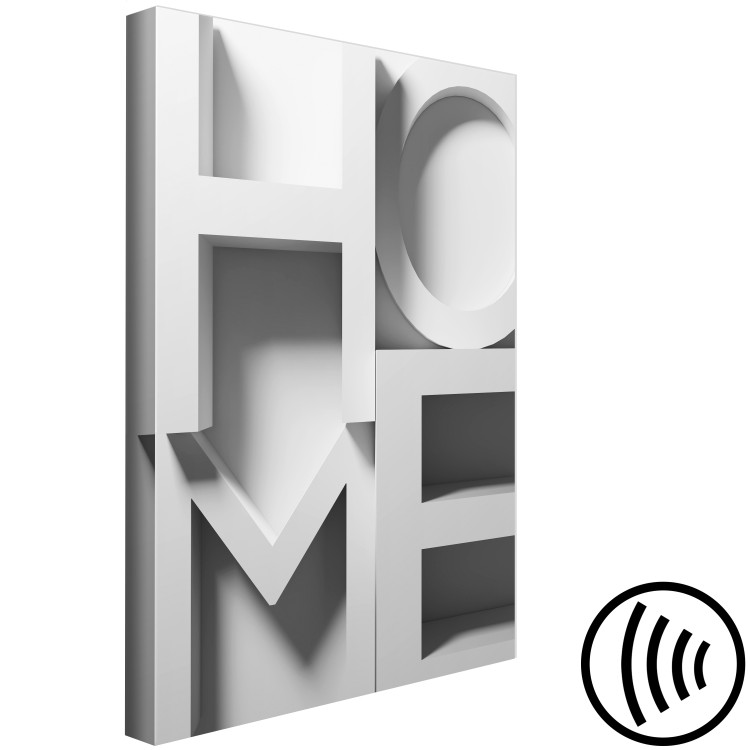 Wandbild 3D-Haus - dreidimensionaler Schriftzug Home in Weiß, Grau und Schwarz 135414 additionalImage 6