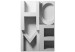 Wandbild 3D-Haus - dreidimensionaler Schriftzug Home in Weiß, Grau und Schwarz 135414