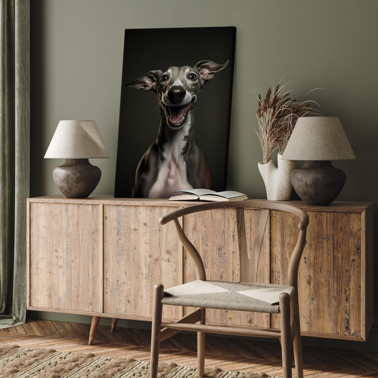 Leinwandbild AI Greyhound Dog - Portrait of a Wide Smiling Animal - Vertical 150214 additionalImage 11