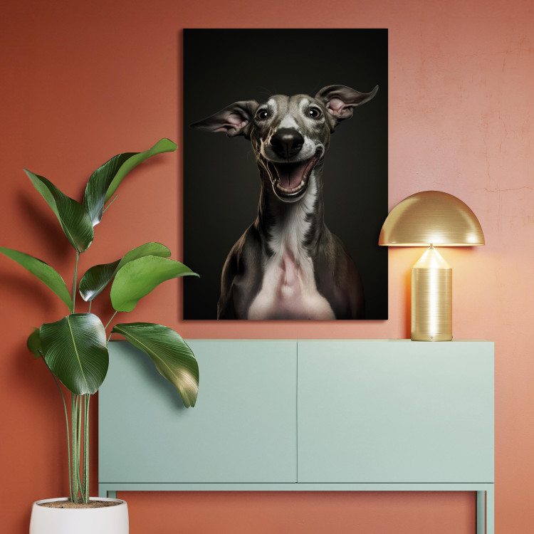 Leinwandbild AI Greyhound Dog - Portrait of a Wide Smiling Animal - Vertical 150214 additionalImage 9