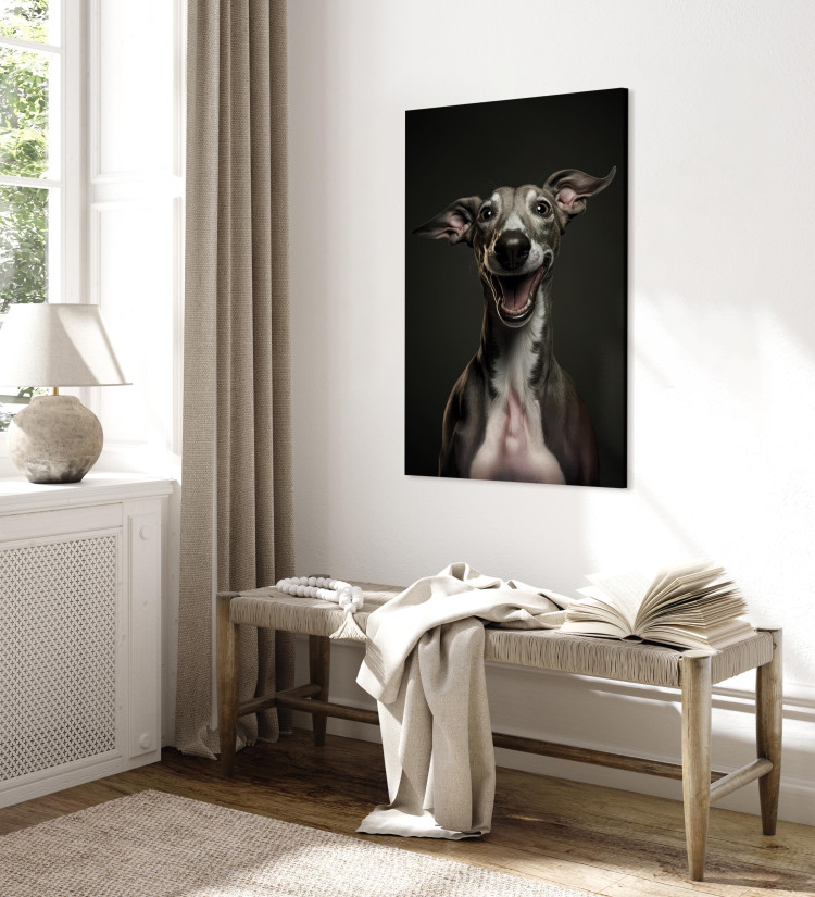 Leinwandbild AI Greyhound Dog - Portrait of a Wide Smiling Animal - Vertical 150214 additionalImage 4