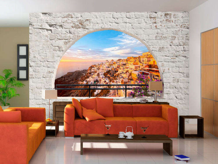 Fototapete Santorini und Griechenland - Mediterrane Kulisse im Fensterblick 61614
