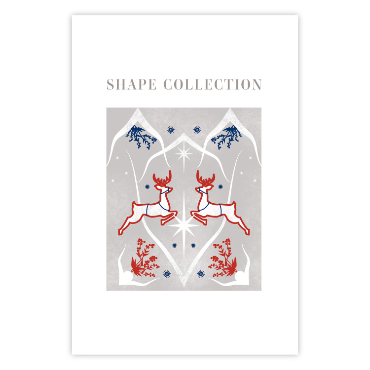 Wandposter Festive Shapes - Jumping Deer and Blue Holly 148024 additionalImage 20