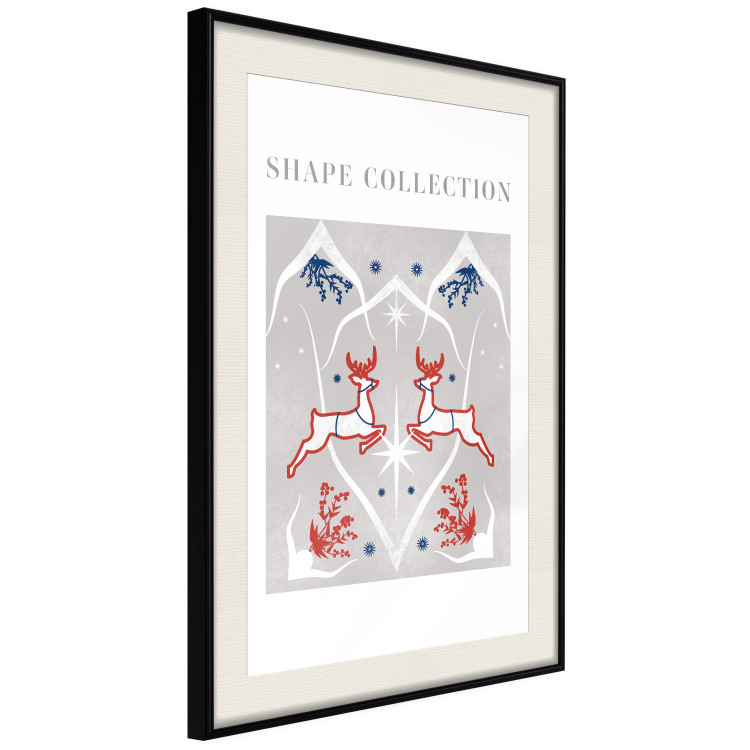 Wandposter Festive Shapes - Jumping Deer and Blue Holly 148024 additionalImage 9