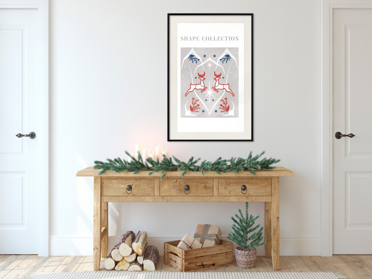 Wandposter Festive Shapes - Jumping Deer and Blue Holly 148024 additionalImage 17