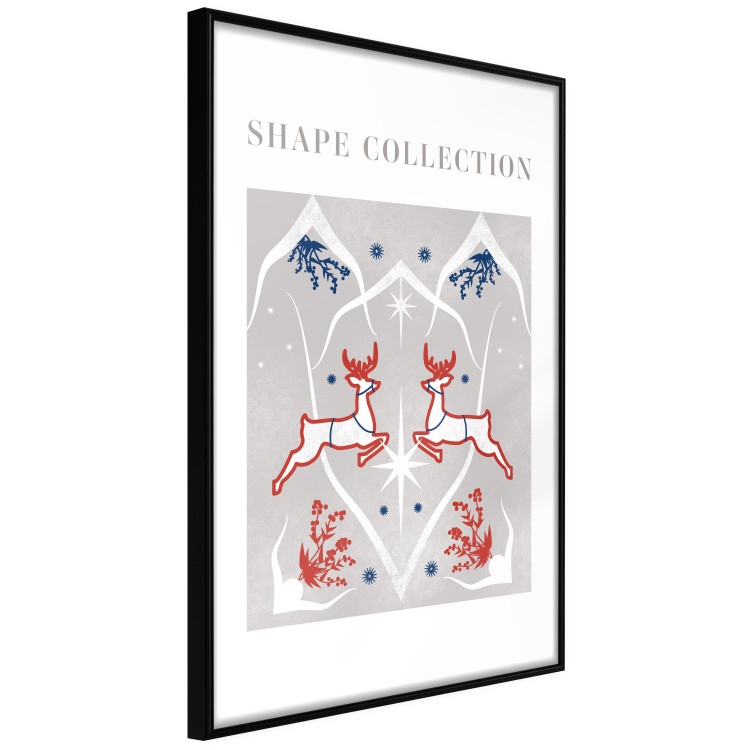 Wandposter Festive Shapes - Jumping Deer and Blue Holly 148024 additionalImage 5