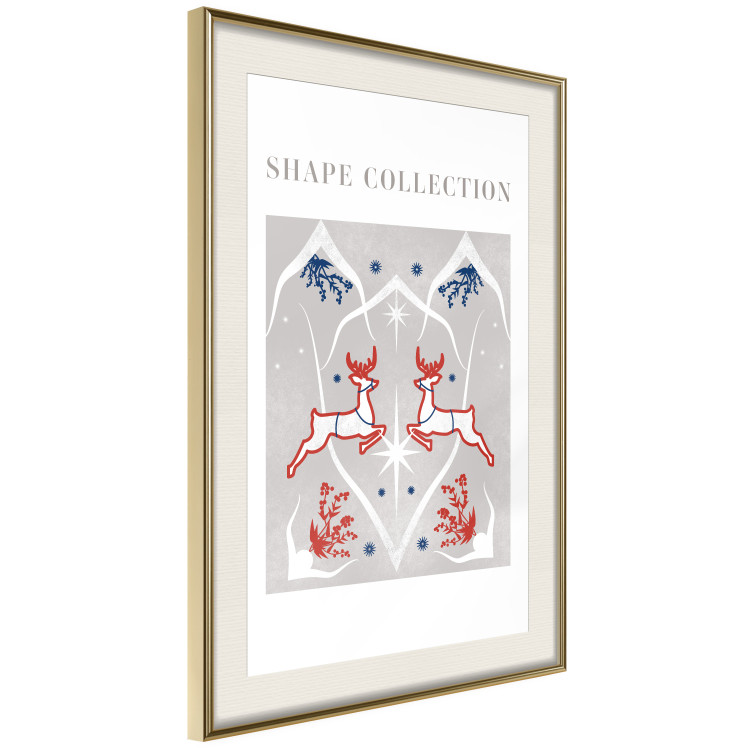 Wandposter Festive Shapes - Jumping Deer and Blue Holly 148024 additionalImage 10
