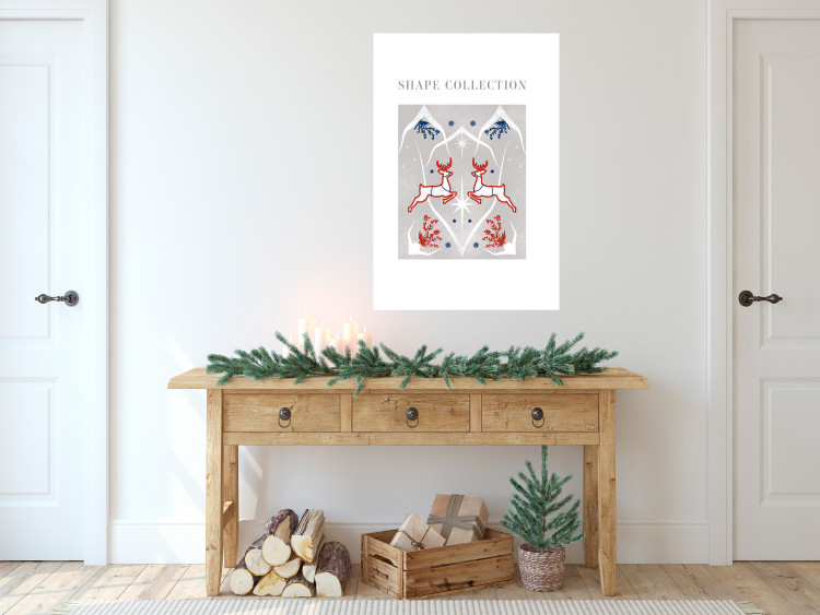 Wandposter Festive Shapes - Jumping Deer and Blue Holly 148024 additionalImage 13