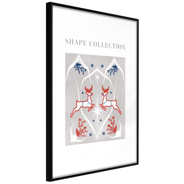 Wandposter Festive Shapes - Jumping Deer and Blue Holly 148024 additionalImage 7