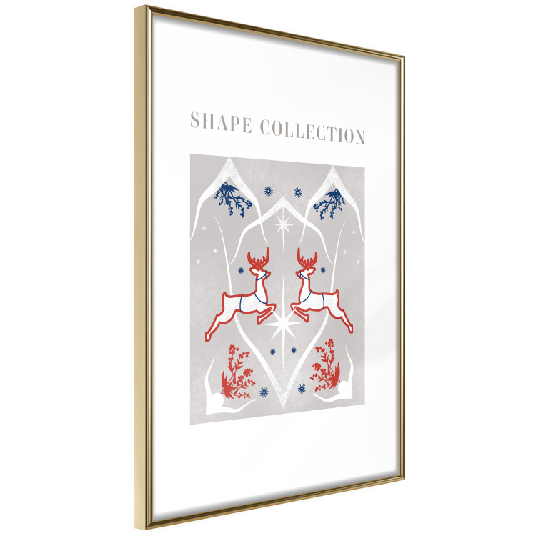 Wandposter Festive Shapes - Jumping Deer and Blue Holly 148024 additionalImage 8