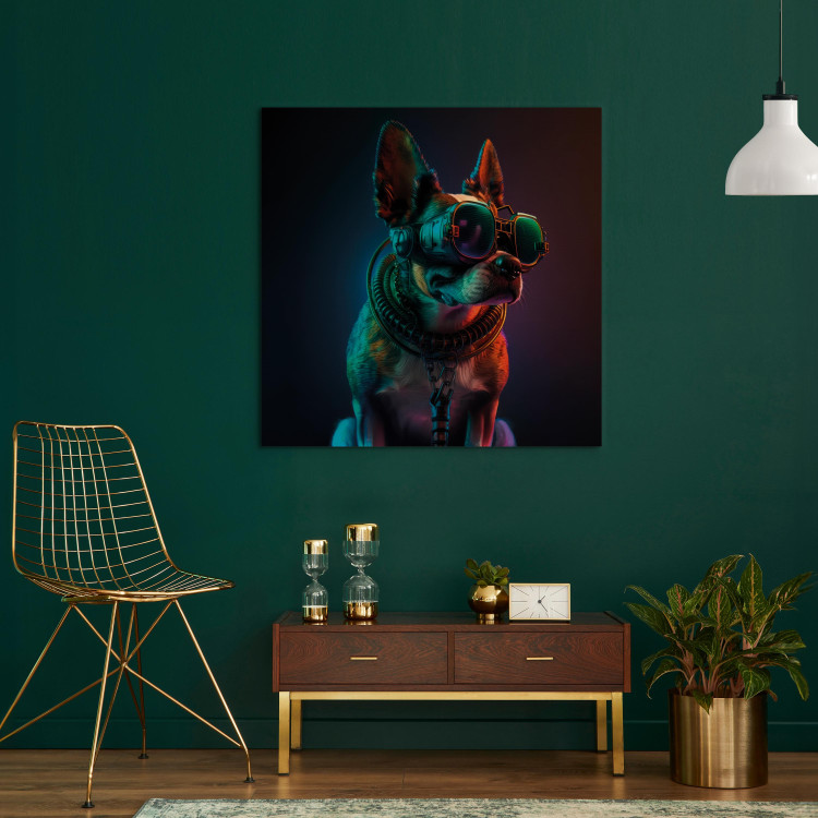 Bild AI Boston Terrier Dog - Green Cyber Animal Wearing Cyberpunk Glasses - Square 150224 additionalImage 11