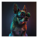 Bild AI Boston Terrier Dog - Green Cyber Animal Wearing Cyberpunk Glasses - Square 150224