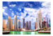 Vlies Fototapete Dubai - Weiße Wolken über der Stadt mit modernen Wolkenkratzern 99124 additionalThumb 1