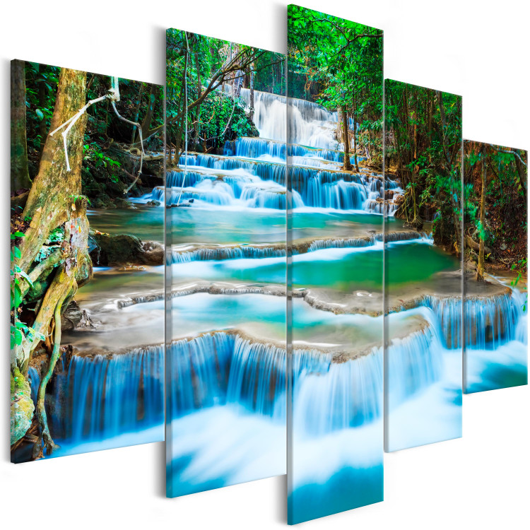 Bild auf Leinwand Waterfall in Kanchanaburi (5 Parts) Wide 107234 additionalImage 2