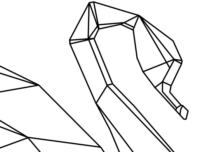 Bild auf Leinwand Schwarze Konturen eines Schwans - weiße, geometrische Abstraktion 128044 additionalImage 4