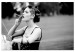 Leinwandbild Flirty Charme (1-teilig) - Frau mit Zigarre auf sSchwarz-Weiß 114554