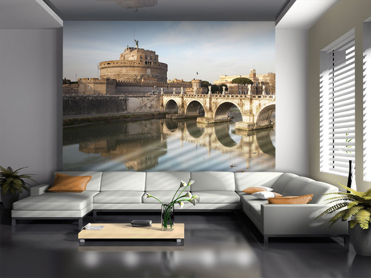 Fototapete Architektur in Rom, Italien - Ponte Sant'Angelo-Brücke über den Tiber 97254