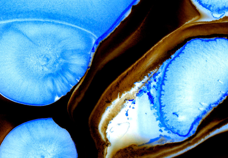 Wandbild Bio-Formen - Abstraktion in leuchtendem Blau und dunklem Bronzeton 134674 additionalImage 4