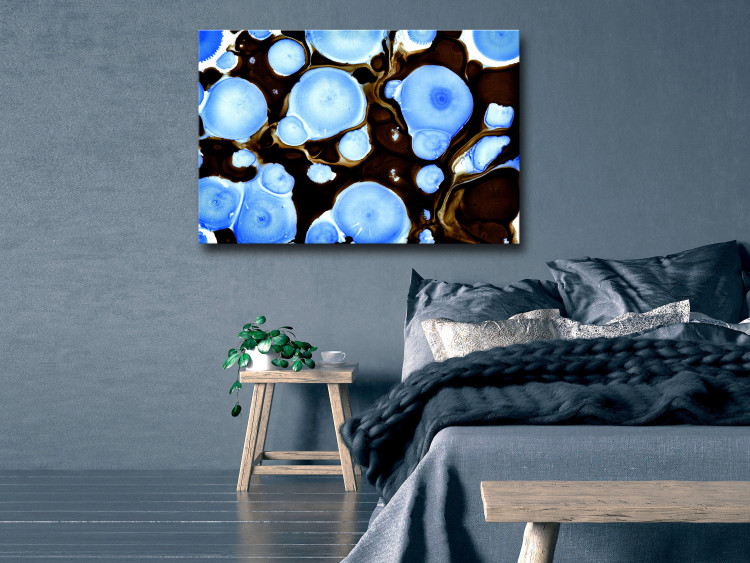 Wandbild Bio-Formen - Abstraktion in leuchtendem Blau und dunklem Bronzeton 134674 additionalImage 3