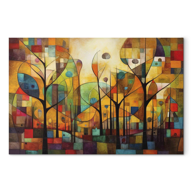 Bild auf Leinwand Colorful Forest - A Geometric Composition Inspired by Klimt’s Style 151074