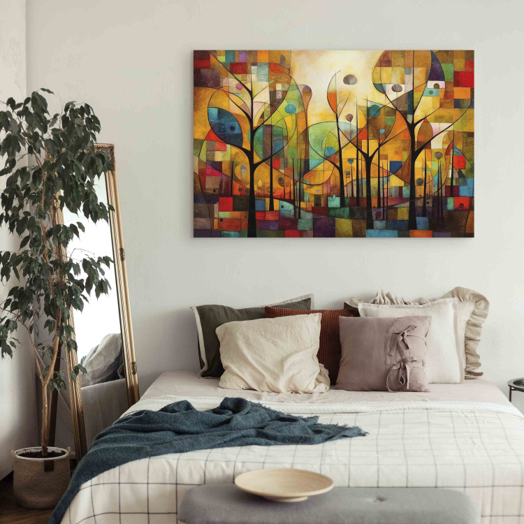 Bild auf Leinwand Colorful Forest - A Geometric Composition Inspired by Klimt’s Style 151074 additionalImage 11
