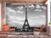 Fototapete Paris und der Eiffelturm - Schwarz-weiße Architektur mit Turm 128394