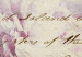 Fototapete Idylle - Violette Blumen in einer Vase mit Schriftzügen auf Holztextur 144505 additionalThumb 4