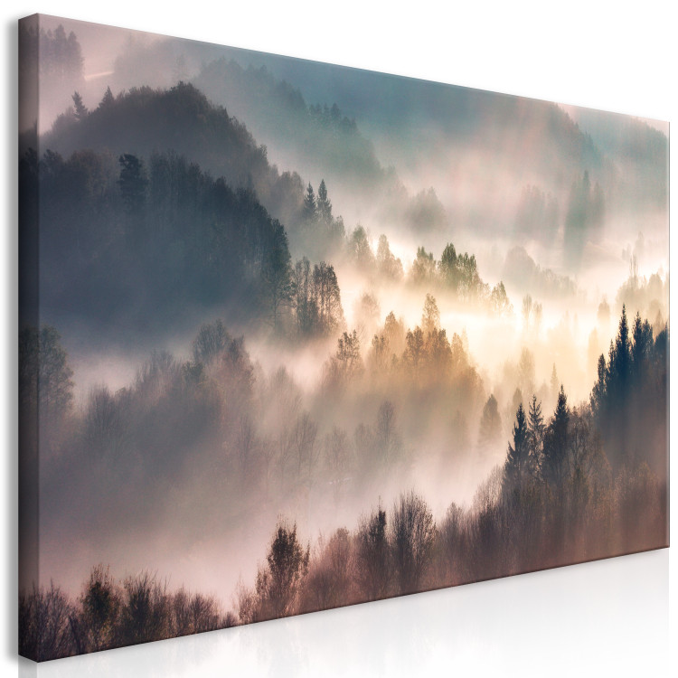 Wandbild Forest in the Fog - Mountainous Landscape With Trees at Sunrise 149805 additionalImage 2