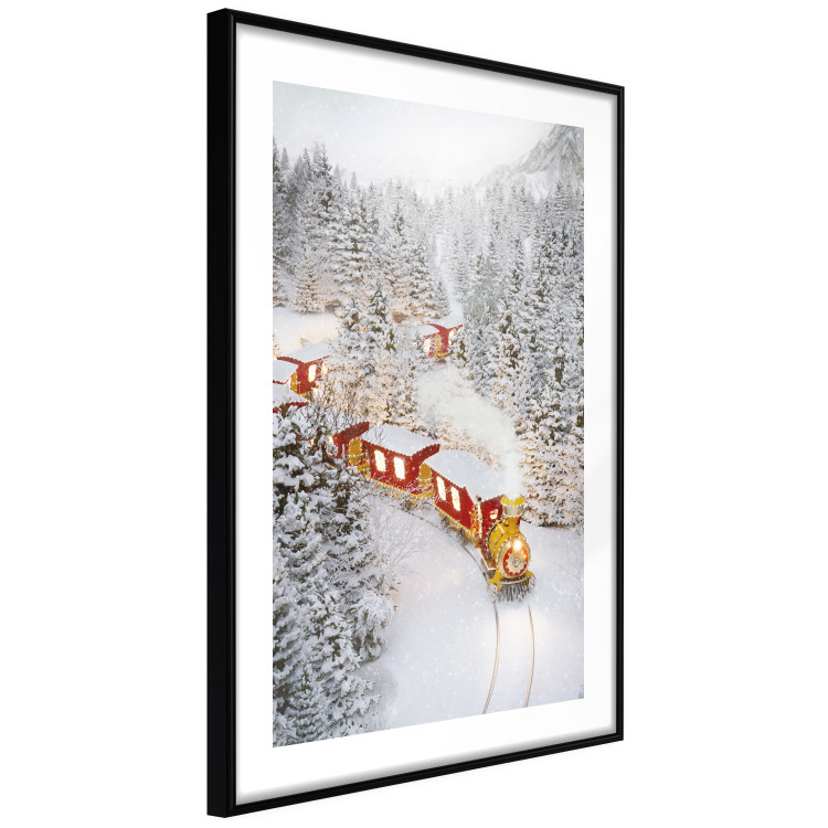 Poster Christmas Train - A Red Train Going Through a Snow-Covered Forest 151705 additionalImage 8