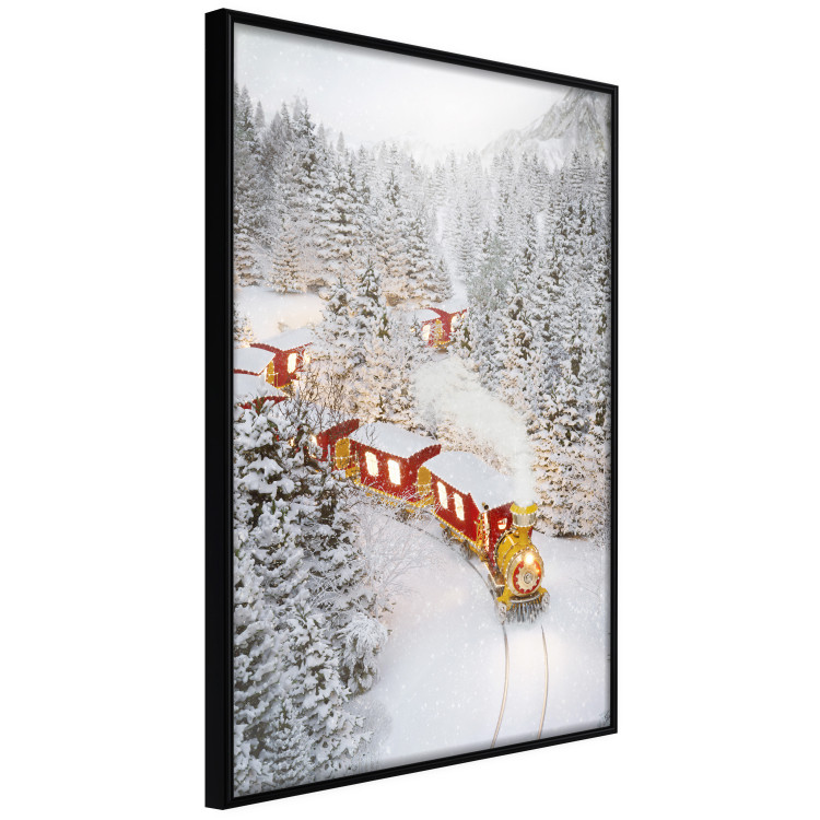 Poster Christmas Train - A Red Train Going Through a Snow-Covered Forest 151705 additionalImage 9