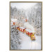 Poster Christmas Train - A Red Train Going Through a Snow-Covered Forest 151705 additionalThumb 21