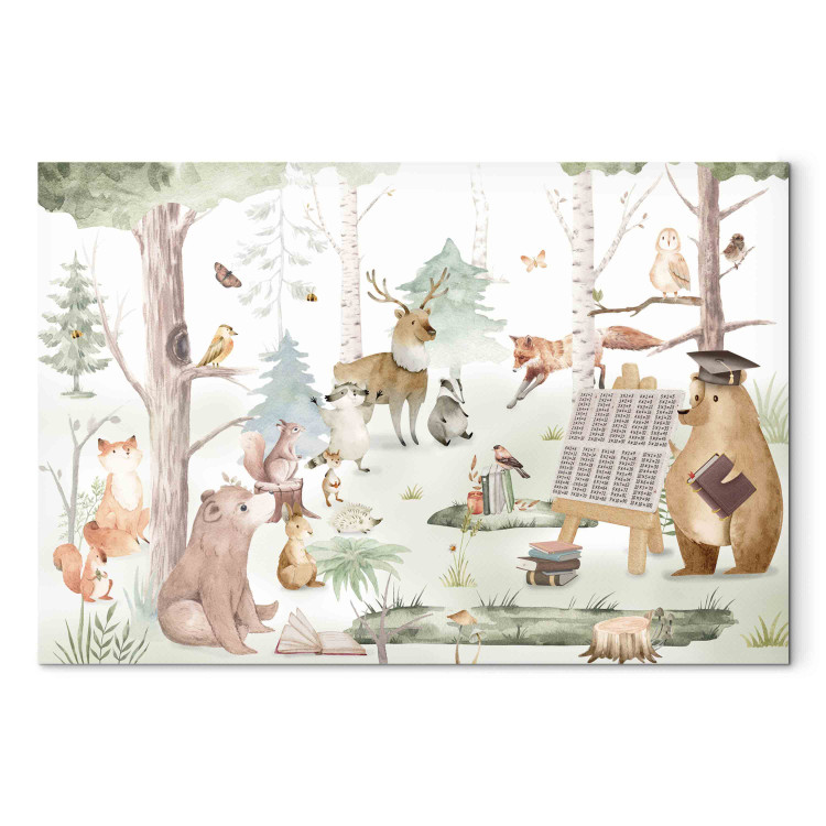 Wandbild School in the Forest - Bear Teaching the Other Animals in the Clearing 151215