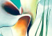 Bild auf Leinwand Kalie (1-teilig) - Motiv weißer Blumen mit türkisfarbenem Muster 46635 additionalThumb 4