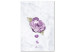 Bild auf Leinwand Aquarellrose - lila Pflanze auf hellem Marmorhintergrund 118545