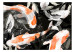 Vlies Fototapete Asiatische Tiere - Japanische Koi-Fische auf schwarzem Hintergrund 138245 additionalThumb 1