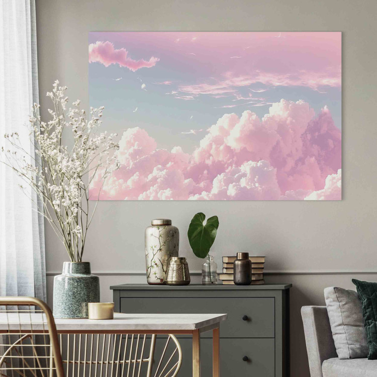 Leinwandbild Sky Landscape - Subtle Pink Clouds on the Blue Horizon 151245 additionalImage 9