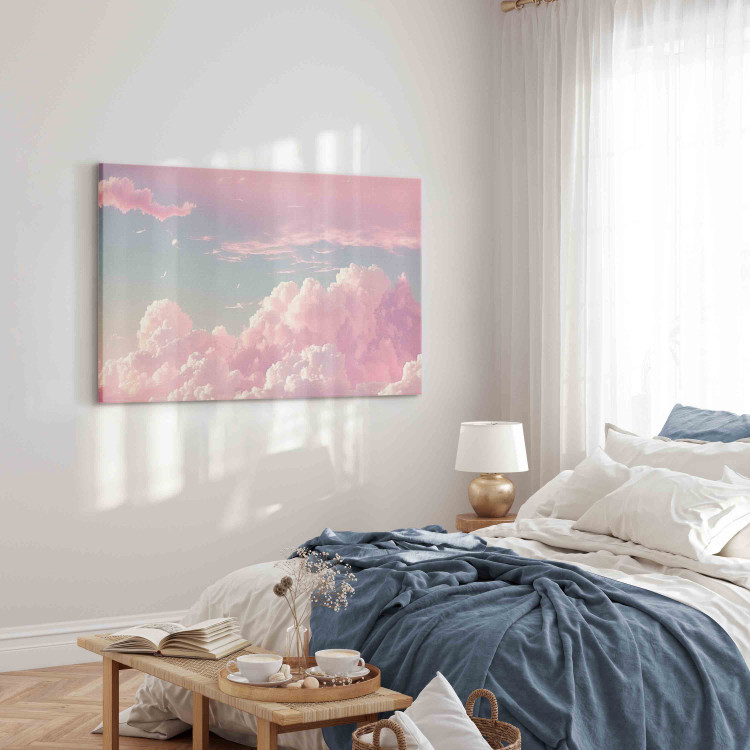 Leinwandbild Sky Landscape - Subtle Pink Clouds on the Blue Horizon 151245 additionalImage 10