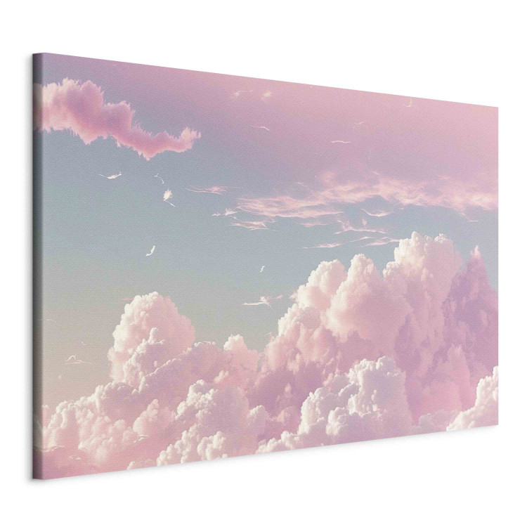 Leinwandbild Sky Landscape - Subtle Pink Clouds on the Blue Horizon 151245 additionalImage 2