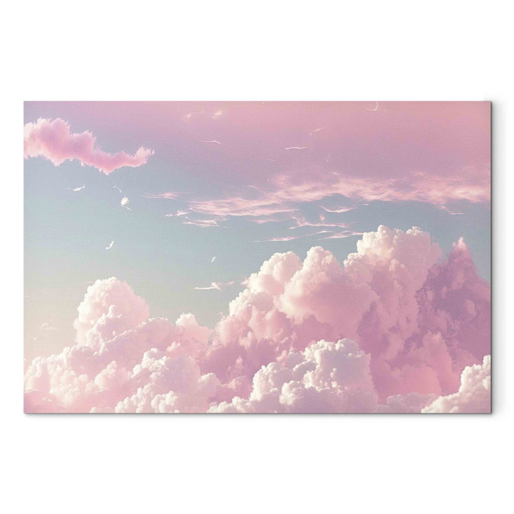 Leinwandbild Sky Landscape - Subtle Pink Clouds on the Blue Horizon 151245