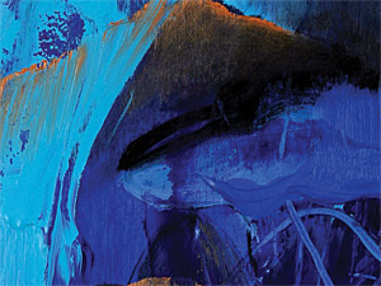 Wandbild Fantasie des Atlantiks (3-teilig) - Blaue Abstraktion mit Gold 48345 additionalImage 3