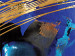 Wandbild Fantasie des Atlantiks (3-teilig) - Blaue Abstraktion mit Gold 48345 additionalThumb 2